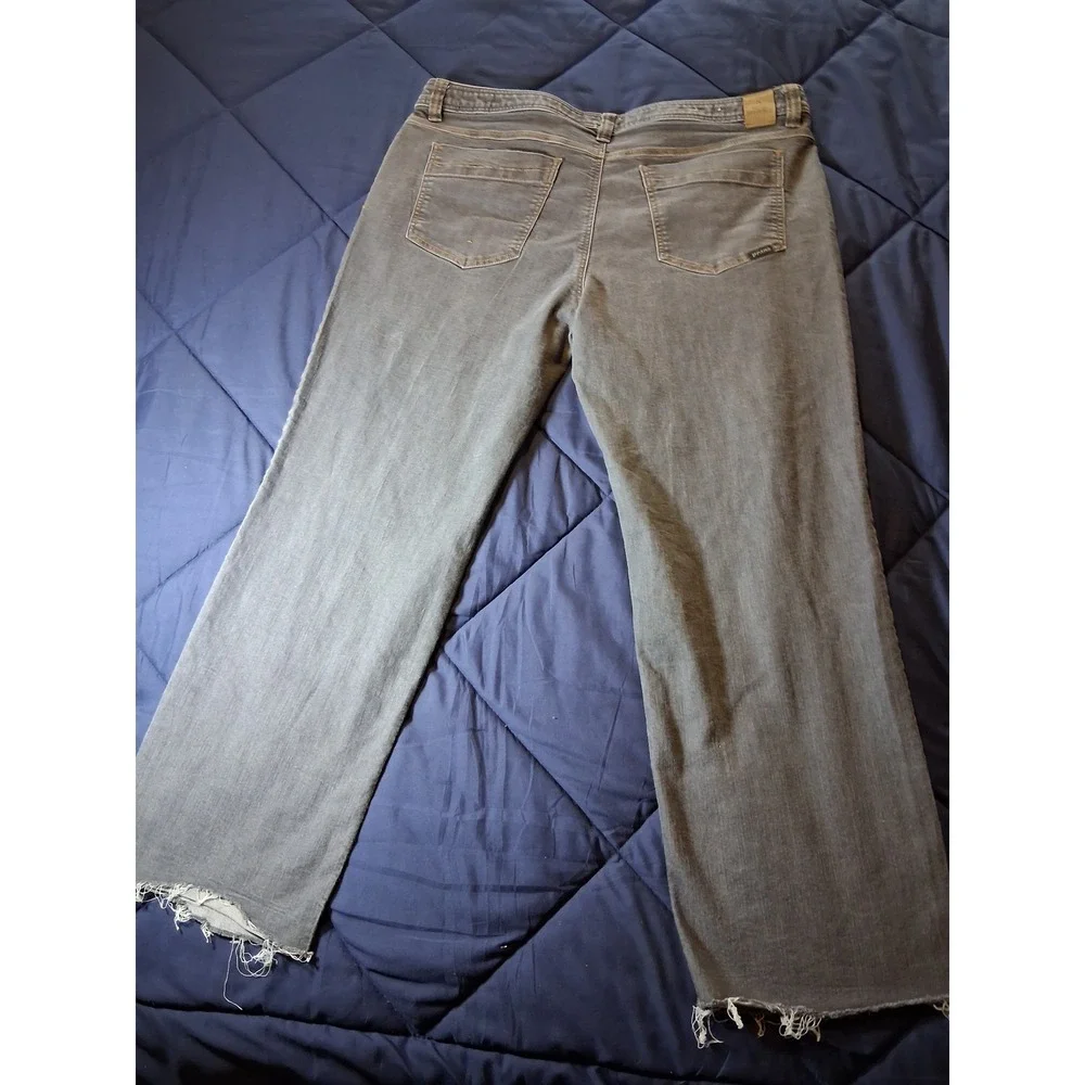 Prana Mens Slim Fit Gray Denim Jeans Raw Hem 40x32 (Measures 40x29.5)